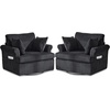 image:imageVINGL 392 Wide 360 Swivel Accent Armchair with 2 Pillows Oversized Single Sofa Chair and a Half with Side Pockets and Wide armrest for Living Room Bedroom Reading Room Corduroy BlackBlack