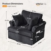 image:imageVINGL 392 Wide 360 Swivel Accent Armchair with 2 Pillows Oversized Single Sofa Chair and a Half with Side Pockets and Wide armrest for Living Room Bedroom Reading Room Corduroy BlackBlack