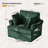 image:imageVINGL 392 Wide 360 Swivel Accent Armchair with 2 Pillows Oversized Single Sofa Chair and a Half with Side Pockets and Wide armrest for Living Room Bedroom Reading Room Corduroy BlackGreen