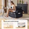 image:imageVINGL 392 Wide 360 Swivel Accent Armchair with 2 Pillows Oversized Single Sofa Chair and a Half with Side Pockets and Wide armrest for Living Room Bedroom Reading Room Corduroy BlackBlack