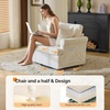 image:imageVINGL 392 Wide 360 Swivel Accent Armchair with 2 Pillows Oversized Single Sofa Chair and a Half with Side Pockets and Wide armrest for Living Room Bedroom Reading Room Corduroy BlackBeige