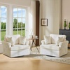 image:imageVINGL 392 Wide 360 Swivel Accent Armchair with 2 Pillows Oversized Single Sofa Chair and a Half with Side Pockets and Wide armrest for Living Room Bedroom Reading Room Corduroy BlackBeige