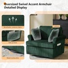 image:imageVINGL 392 Wide 360 Swivel Accent Armchair with 2 Pillows Oversized Single Sofa Chair and a Half with Side Pockets and Wide armrest for Living Room Bedroom Reading Room Corduroy BlackGreen