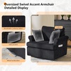 image:imageVINGL 392 Wide 360 Swivel Accent Armchair with 2 Pillows Oversized Single Sofa Chair and a Half with Side Pockets and Wide armrest for Living Room Bedroom Reading Room Corduroy BlackBlack