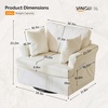 image:imageVINGL 392 Wide 360 Swivel Accent Armchair with 2 Pillows Oversized Single Sofa Chair and a Half with Side Pockets and Wide armrest for Living Room Bedroom Reading Room Corduroy BlackBeige
