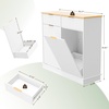image:imageVINGLI 10 Gallon Tilt Out Trash Can Cabinet White Wooden Fluted Garbage Cabinet with Drawer Hidden Trash amp Laundry Hamper for Kitchen Living Room and Laundry Room White20Gallons