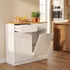 image:imageVINGLI 10 Gallon Tilt Out Trash Can Cabinet White Wooden Fluted Garbage Cabinet with Drawer Hidden Trash amp Laundry Hamper for Kitchen Living Room and Laundry Room White20Gallons