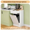 image:imageVINGLI 10 Gallon Tilt Out Trash Can Cabinet White Wooden Fluted Garbage Cabinet with Drawer Hidden Trash amp Laundry Hamper for Kitchen Living Room and Laundry Room White10Gallons