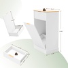 image:imageVINGLI 10 Gallon Tilt Out Trash Can Cabinet White Wooden Fluted Garbage Cabinet with Drawer Hidden Trash amp Laundry Hamper for Kitchen Living Room and Laundry Room White10Gallons
