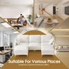 image:imageVINGLI 100 W U Shaped Couch with Ottoman 22 Deep Seat Comfortable Sectional Couches for Living Room 3 Seater Chenille Fabric Cloud Sofa for Apartment Small Spaces Bedroom GreenBeige