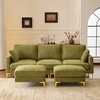 image:imageVINGLI 100 W U Shaped Couch with Ottoman 22 Deep Seat Comfortable Sectional Couches for Living Room 3 Seater Chenille Fabric Cloud Sofa for Apartment Small Spaces Bedroom GreenGreen