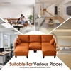 image:imageVINGLI 100 W U Shaped Couch with Ottoman 22 Deep Seat Comfortable Sectional Couches for Living Room 3 Seater Chenille Fabric Cloud Sofa for Apartment Small Spaces Bedroom GreenOrange