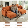 image:imageVINGLI 100 W U Shaped Couch with Ottoman 22 Deep Seat Comfortable Sectional Couches for Living Room 3 Seater Chenille Fabric Cloud Sofa for Apartment Small Spaces Bedroom GreenOrange