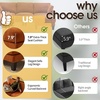 image:imageVINGLI 100 W U Shaped Couch with Ottoman 22 Deep Seat Comfortable Sectional Couches for Living Room 3 Seater Chenille Fabric Cloud Sofa for Apartment Small Spaces Bedroom GreenOrange