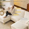 image:imageVINGLI 100 W U Shaped Couch with Ottoman 22 Deep Seat Comfortable Sectional Couches for Living Room 3 Seater Chenille Fabric Cloud Sofa for Apartment Small Spaces Bedroom GreenBeige