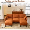 image:imageVINGLI 100 W U Shaped Couch with Ottoman 22 Deep Seat Comfortable Sectional Couches for Living Room 3 Seater Chenille Fabric Cloud Sofa for Apartment Small Spaces Bedroom GreenOrange