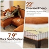 image:imageVINGLI 100 W U Shaped Couch with Ottoman 22 Deep Seat Comfortable Sectional Couches for Living Room 3 Seater Chenille Fabric Cloud Sofa for Apartment Small Spaces Bedroom GreenOrange