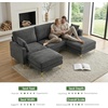 image:imageVINGLI 100 W U Shaped Couch with Ottoman 22 Deep Seat Comfortable Sectional Couches for Living Room 3 Seater Chenille Fabric Cloud Sofa for Apartment Small Spaces Bedroom GreenGrey