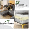 image:imageVINGLI 100 W U Shaped Couch with Ottoman 22 Deep Seat Comfortable Sectional Couches for Living Room 3 Seater Chenille Fabric Cloud Sofa for Apartment Small Spaces Bedroom GreenGrey