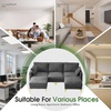 image:imageVINGLI 100 W U Shaped Couch with Ottoman 22 Deep Seat Comfortable Sectional Couches for Living Room 3 Seater Chenille Fabric Cloud Sofa for Apartment Small Spaces Bedroom GreenGrey