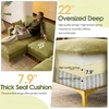 image:imageVINGLI 100 W U Shaped Couch with Ottoman 22 Deep Seat Comfortable Sectional Couches for Living Room 3 Seater Chenille Fabric Cloud Sofa for Apartment Small Spaces Bedroom GreenGreen