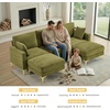 image:imageVINGLI 100 W U Shaped Couch with Ottoman 22 Deep Seat Comfortable Sectional Couches for Living Room 3 Seater Chenille Fabric Cloud Sofa for Apartment Small Spaces Bedroom GreenGreen