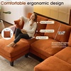 image:imageVINGLI 100 W U Shaped Couch with Ottoman 22 Deep Seat Comfortable Sectional Couches for Living Room 3 Seater Chenille Fabric Cloud Sofa for Apartment Small Spaces Bedroom GreenOrange