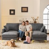 image:imageVINGLI 100 W U Shaped Couch with Ottoman 22 Deep Seat Comfortable Sectional Couches for Living Room 3 Seater Chenille Fabric Cloud Sofa for Apartment Small Spaces Bedroom GreenGrey
