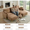 image:imageVINGLI 100 W U Shaped Couch with Ottoman 22 Deep Seat Comfortable Sectional Couches for Living Room 3 Seater Chenille Fabric Cloud Sofa for Apartment Small Spaces Bedroom GreenKhaki