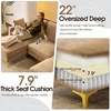 image:imageVINGLI 100 W U Shaped Couch with Ottoman 22 Deep Seat Comfortable Sectional Couches for Living Room 3 Seater Chenille Fabric Cloud Sofa for Apartment Small Spaces Bedroom GreenKhaki