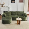 image:imageVINGLI 101 W Boneless Curved Sectional Sofa with Convertible Chaise Modular Cloud Couch for Living Room with Cozy Corduroy Fabric No Assembly Needed for Apartment Bedroom Small Spaces KhakiOlive Green