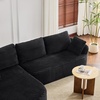 image:imageVINGLI 101 W Boneless Curved Sectional Sofa with Convertible Chaise Modular Cloud Couch for Living Room with Cozy Corduroy Fabric No Assembly Needed for Apartment Bedroom Small Spaces KhakiBlack