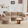 image:imageVINGLI 101 W Boneless Curved Sectional Sofa with Convertible Chaise Modular Cloud Couch for Living Room with Cozy Corduroy Fabric No Assembly Needed for Apartment Bedroom Small Spaces KhakiKhaki