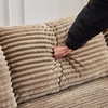 image:imageVINGLI 101 W Boneless Curved Sectional Sofa with Convertible Chaise Modular Cloud Couch for Living Room with Cozy Corduroy Fabric No Assembly Needed for Apartment Bedroom Small Spaces KhakiKhaki