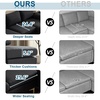 image:imageVINGLI 110 Modern Sectional Couch with 51 D Double Chaise Black Deep Seat U Shaped Couch with Removable Pillows amp Metal Legs Comfy 4Seat Sofas for Living Room Linen FabricBlack