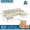 image:imageVINGLI 110 Modern Sectional Couch with 51 D Double Chaise Black Deep Seat U Shaped Couch with Removable Pillows amp Metal Legs Comfy 4Seat Sofas for Living Room Linen FabricBeige