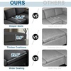 image:imageVINGLI 110 Modern Sectional Couch with 51 D Double Chaise Black Deep Seat U Shaped Couch with Removable Pillows amp Metal Legs Comfy 4Seat Sofas for Living Room Linen FabricDark Grey