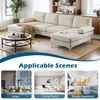 image:imageVINGLI 110 Modern Sectional Couch with 51 D Double Chaise Black Deep Seat U Shaped Couch with Removable Pillows amp Metal Legs Comfy 4Seat Sofas for Living Room Linen FabricBeige