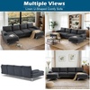 image:imageVINGLI 110 Modern Sectional Couch with 51 D Double Chaise Black Deep Seat U Shaped Couch with Removable Pillows amp Metal Legs Comfy 4Seat Sofas for Living Room Linen FabricDark Grey