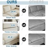 image:imageVINGLI 110 Modern Sectional Couch with 51 D Double Chaise Black Deep Seat U Shaped Couch with Removable Pillows amp Metal Legs Comfy 4Seat Sofas for Living Room Linen FabricBeige