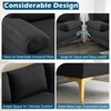 image:imageVINGLI 110 Modern Sectional Couch with 51 D Double Chaise Black Deep Seat U Shaped Couch with Removable Pillows amp Metal Legs Comfy 4Seat Sofas for Living Room Linen FabricBlack