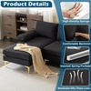 image:imageVINGLI 110 Modern Sectional Couch with 51 D Double Chaise Black Deep Seat U Shaped Couch with Removable Pillows amp Metal Legs Comfy 4Seat Sofas for Living Room Linen FabricBlack