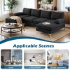 image:imageVINGLI 110 Modern Sectional Couch with 51 D Double Chaise Black Deep Seat U Shaped Couch with Removable Pillows amp Metal Legs Comfy 4Seat Sofas for Living Room Linen FabricBlack