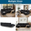 image:imageVINGLI 110 Modern Sectional Couch with 51 D Double Chaise Black Deep Seat U Shaped Couch with Removable Pillows amp Metal Legs Comfy 4Seat Sofas for Living Room Linen FabricBlack