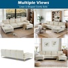 image:imageVINGLI 110 Modern Sectional Couch with 51 D Double Chaise Black Deep Seat U Shaped Couch with Removable Pillows amp Metal Legs Comfy 4Seat Sofas for Living Room Linen FabricBeige