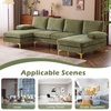 image:imageVINGLI 110 Sectional Couches for Living RoomU Shape Couch with Double Chaise 4Seat Sofa Set with Chenille Fabric for Home FurnitureOlive Green