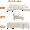 image:imageVINGLI 110 Sectional Couches for Living RoomU Shaped Couch with Double Chaise 4Seat Sofa Set with Chenille Fabric for Home FurnitureBlackChenillebeige