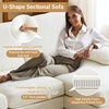 image:imageVINGLI 110 Sectional Couches for Living RoomU Shaped Couch with Double Chaise 4Seat Sofa Set with Chenille Fabric for Home FurnitureBlackChenillebeige