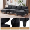 image:imageVINGLI 110 Sectional Couches for Living RoomU Shaped Couch with Double Chaise 4Seat Sofa Set with Chenille Fabric for Home FurnitureBlackChenilleblack