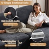 image:imageVINGLI 110 Sectional Couches for Living RoomU Shaped Couch with Double Chaise 4Seat Sofa Set with Chenille Fabric for Home FurnitureBlackChenilleblack